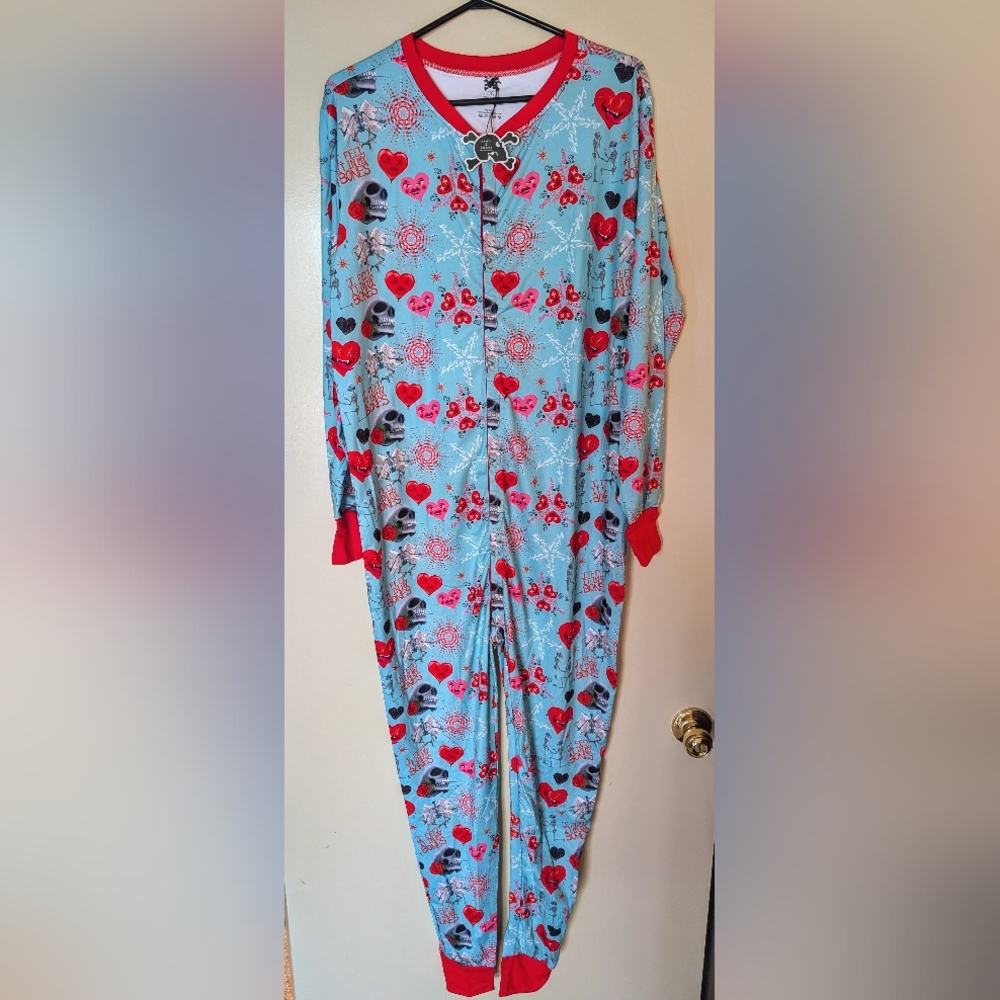 Love Bones Size L Union Suit Halloween Valentines